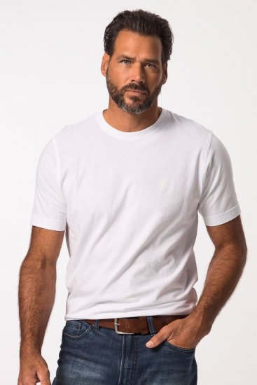 JP1880 702637 Tričko s okrúhlym výstrihom 2 kusy Biela - Tričká - Nadrozmerné tričká - 2XL-14XL