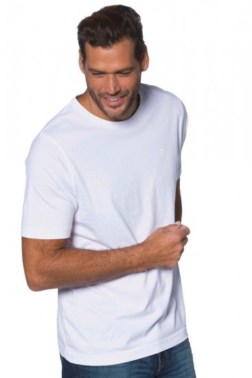 JP1880 702637 Tričko s okrúhlym výstrihom 2 kusy Biela - Tričká - Nadrozmerné tričká - 2XL-14XL