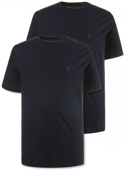 JP1880 702637 Tričko s okrúhlym výstrihom 2 kusy Tmavomodrá - Tričká - Nadrozmerné tričká - 2XL-14XL
