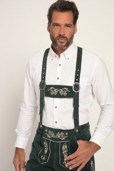 JP1880 Genuine Leather Traditional Lederhosen Shorts Green - JP1880 - JP1880 Pánske Oblečenie Veľké Veľkosti
