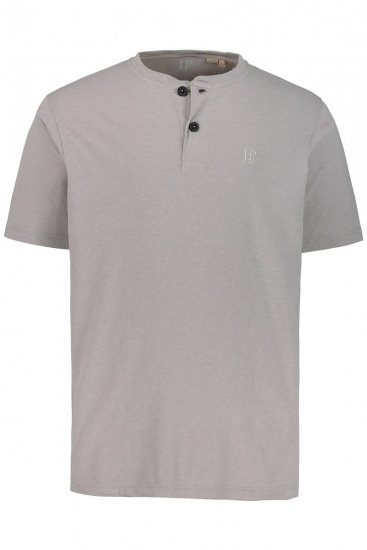 JP1880 708420 Tričko Henley 2 kusy Sivá melír - Tričká - Nadrozmerné tričká - 2XL-14XL