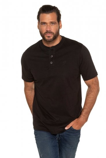 JP1880 708420 Tričko Henley 2 kusy Čierna - Tričká - Nadrozmerné tričká - 2XL-14XL