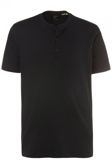 JP1880 708420 Tričko Henley 2 kusy Čierna - Tričká - Nadrozmerné tričká - 2XL-14XL
