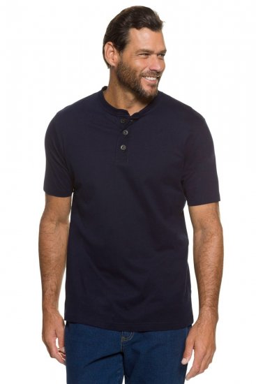 JP1880 708420 Tričko Henley 2 kusy Tmavomodrá - Tričká - Nadrozmerné tričká - 2XL-14XL