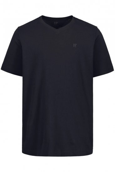 JP1880 711318 Tričko s véčkovým výstrihom 2 kusy Čierna - Tričká - Nadrozmerné tričká - 2XL-14XL