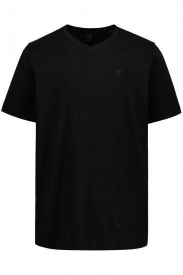 JP1880 711318 Tričko s véčkovým výstrihom 2 kusy Čierna - Tričká - Nadrozmerné tričká - 2XL-14XL
