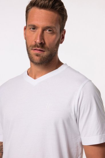 JP1880 711318 Tričko s véčkovým výstrihom 2 kusy Biela - Tričká - Nadrozmerné tričká - 2XL-14XL