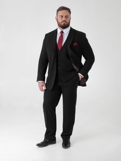 D555 Ted 4 Way Stretch Tailored Suit Jacket Čierna - Obleky - Obleky 2XL-8XL