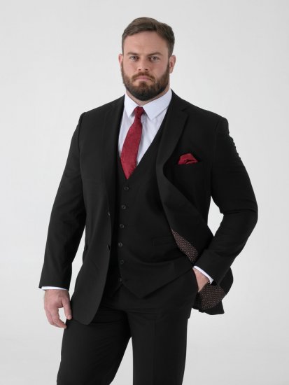 D555 Ted 4 Way Stretch Tailored Suit Jacket Čierna - Obleky - Obleky 2XL-8XL