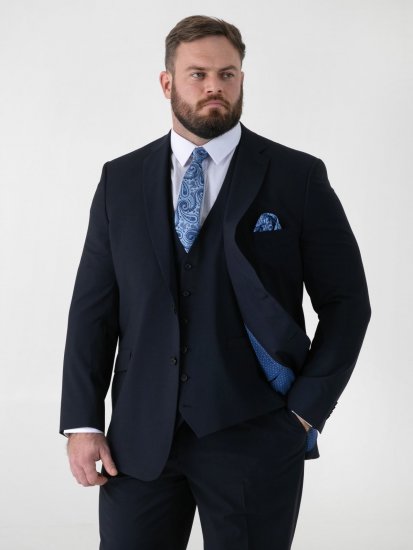 D555 Ted 4 Way Stretch Tailored Suit Jacket Námornícka modrá - Obleky - Obleky 2XL-8XL