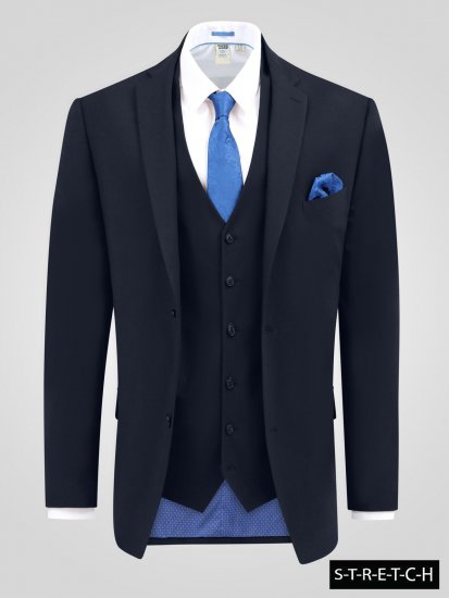 D555 Ted 4 Way Stretch Tailored Suit Jacket Námornícka modrá - Obleky - Obleky 2XL-8XL