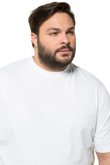 JP1880 712616 Tričko so strihom na bruško Biela - Tričká - Nadrozmerné tričká - 2XL-14XL
