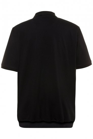 JP1880 712617 Polokošeľa so strihom na bruško Čierna - Polokošele - Polokošele 2XL-8XL