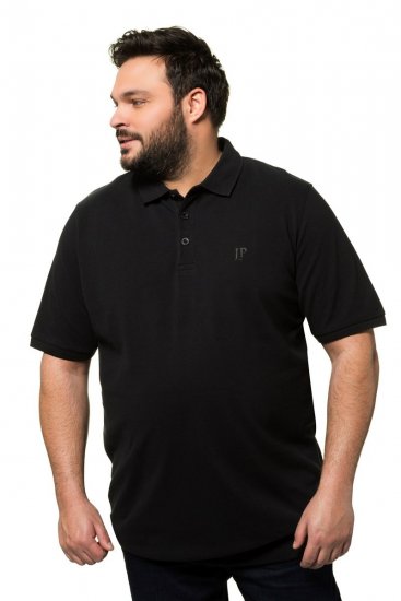 JP1880 712617 Polokošeľa so strihom na bruško Čierna - Polokošele - Polokošele 2XL-8XL