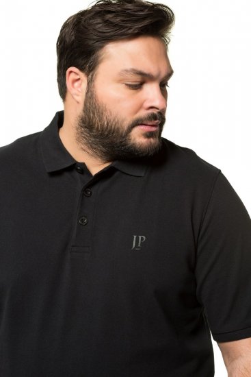 JP1880 712617 Polokošeľa so strihom na bruško Čierna - Polokošele - Polokošele 2XL-8XL