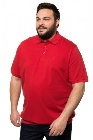 JP1880 712617 Polokošeľa so strihom na bruško Čili červená - Polokošele - Polokošele 2XL-8XL