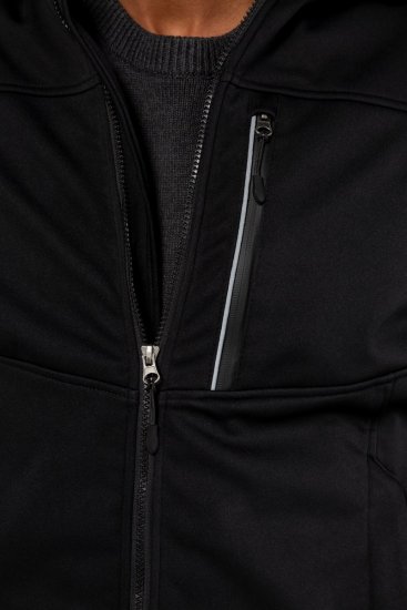 JP1880 714279 Softshellová bunda s flísovou podšívkou Čierna - Bundy - Bundy Nadmerné Veľkosti 2XL-8XL