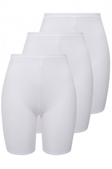 Ulla Popken 716595 Boxerky s ochranou stehien 3 ks Biela - Nohavičky - 