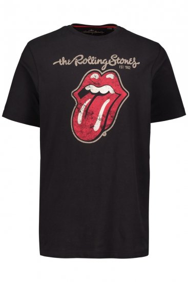 JP1880 Rolling Stones Graphic Band Comfort Fit T-Shirt Black - Tričká - Nadrozmerné tričká - 2XL-14XL