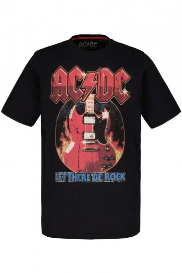 JP1880 ACDC - Let There Be Rock Vintage looking Band T-Shirt Black - Tričká - Nadrozmerné tričká - 2XL-14XL