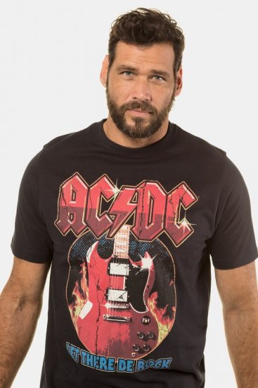 JP1880 ACDC - Let There Be Rock Vintage looking Band T-Shirt Black - Tričká - Nadrozmerné tričká - 2XL-14XL
