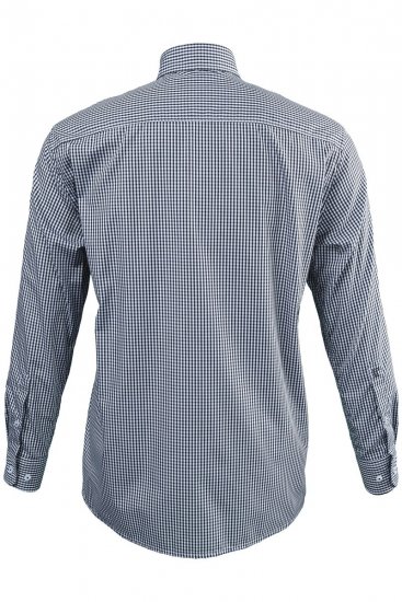 JP1880 722859 Károvaná košeľa s dlhým rukávom Čierna - Košele - Košele 2XL-10XL
