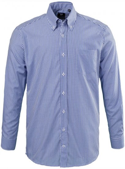 JP1880 722859 Károvaná košeľa s dlhým rukávom Svetlomodrá - Košele - Košele 2XL-10XL