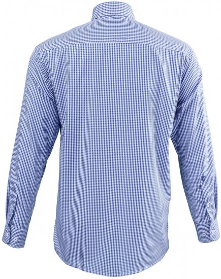 JP1880 722859 Károvaná košeľa s dlhým rukávom Svetlomodrá - Košele - Košele 2XL-10XL