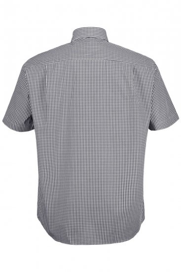 JP1880 722860 Károvaná košeľa s krátkym rukávom Čierna - Košele - Košele 2XL-10XL