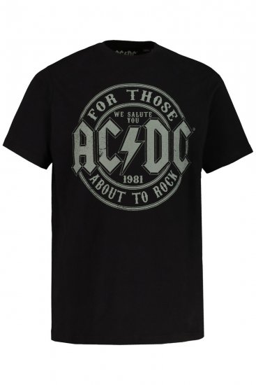 JP1880 AC/DC Graphic Comfort Fit Band T-Shirt Black - Tričká - Nadrozmerné tričká - 2XL-14XL