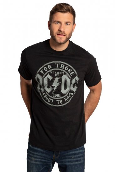 JP1880 AC/DC Graphic Comfort Fit Band T-Shirt Black - Tričká - Nadrozmerné tričká - 2XL-14XL