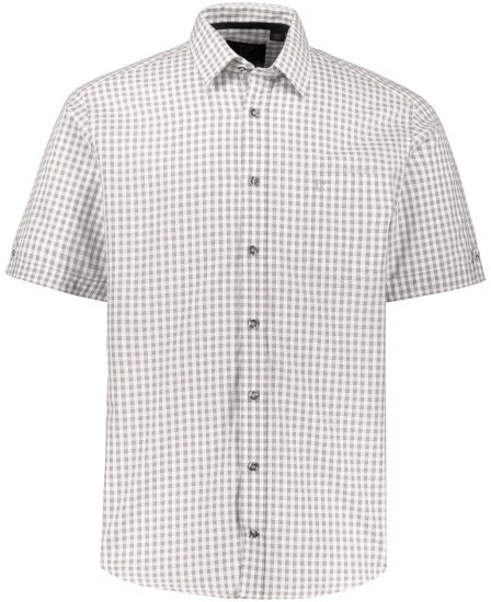 JP1880 Modern Fit Check Print Short Sleeve Shirt Grey - Košele - Košele 2XL-10XL