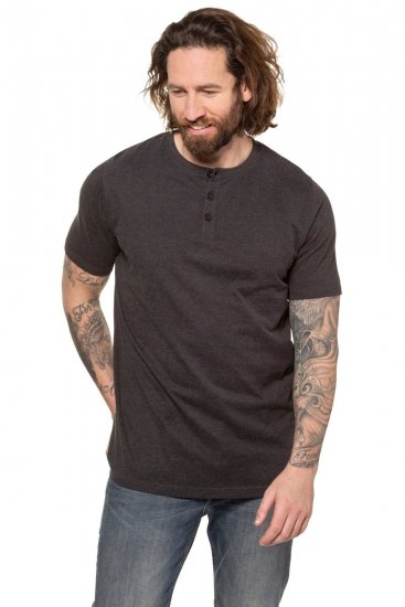 JP1880 726695 Tričko Henley Tmavosivá - Tričká - Nadrozmerné tričká - 2XL-14XL