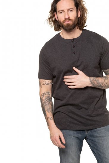 JP1880 726695 Tričko Henley Tmavosivá - Tričká - Nadrozmerné tričká - 2XL-14XL