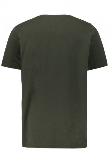 JP1880 726695 Tričko Henley Tmavo olivová - Tričká - Nadrozmerné tričká - 2XL-14XL