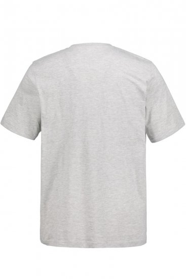 JP1880 726695 Tričko Henley Sivá melír - Tričká - Nadrozmerné tričká - 2XL-14XL