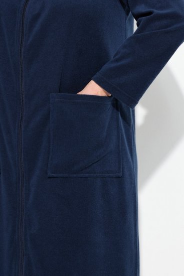 Ulla Popken 749967 Froté župan na zips Tmavomodrá - Župany - 