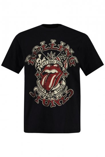 JP1880 Rolling Stones Graphic Comfort Fit Band T-Shirt Black - Tričká - Nadrozmerné tričká - 2XL-14XL