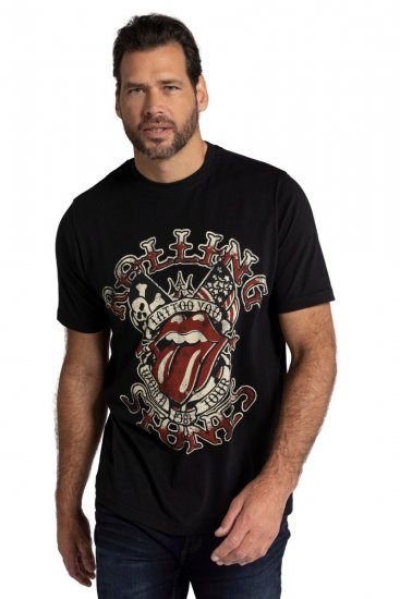 JP1880 Rolling Stones Graphic Comfort Fit Band T-Shirt Black - Tričká - Nadrozmerné tričká - 2XL-14XL