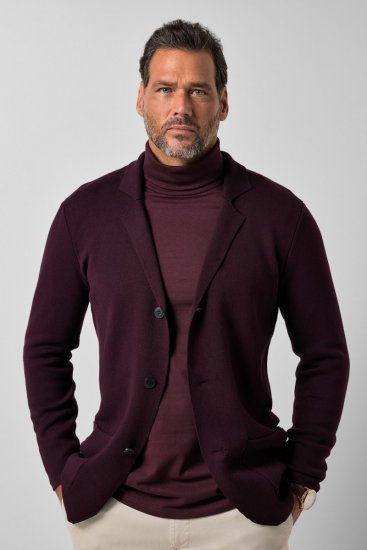 JP1880 Milano Flexnamic Pletené sako Baklažánová - Obleky - Obleky 2XL-8XL