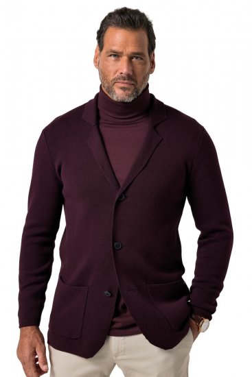 JP1880 Milano Flexnamic Pletené sako Baklažánová - Obleky - Obleky 2XL-8XL