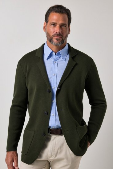 JP1880 Milano Flexnamic Pletené sako Tmavo olivová - Obleky - Obleky 2XL-8XL