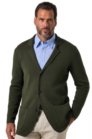 JP1880 Milano Flexnamic Pletené sako Tmavo olivová - Obleky - Obleky 2XL-8XL