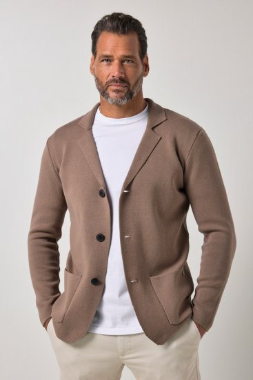 JP1880 Milano Flexnamic Pletené sako Orechovo hnedá - Obleky - Obleky 2XL-8XL