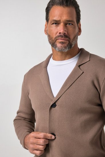 JP1880 Milano Flexnamic Pletené sako Orechovo hnedá - Obleky - Obleky 2XL-8XL