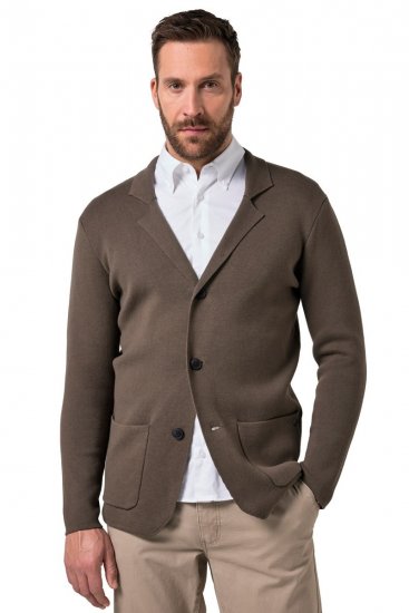 JP1880 Milano Flexnamic Pletené sako Khaki hnedá - Obleky - Obleky 2XL-8XL