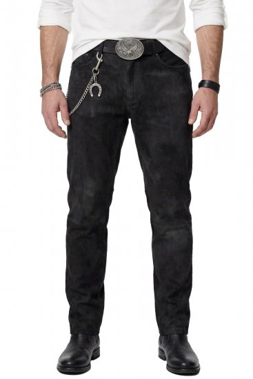 JP1880 Leather Pants Regular Fit Buffalo Nubuck Dark Brown - Džínsy & nohavice - Džínsy a Nohavice - W40-W70
