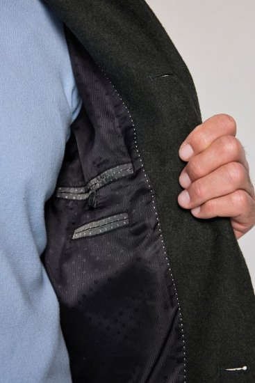 JP1880 795116 Vodoodolný Vlnený kabát Olivovo zelená - Bundy - Bundy Nadmerné Veľkosti 2XL-8XL