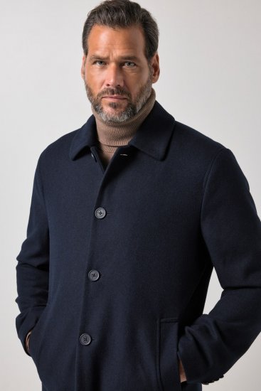 JP1880 795116 Vodoodolný Vlnený kabát Námornícka modrá - Bundy - Bundy Nadmerné Veľkosti 2XL-8XL