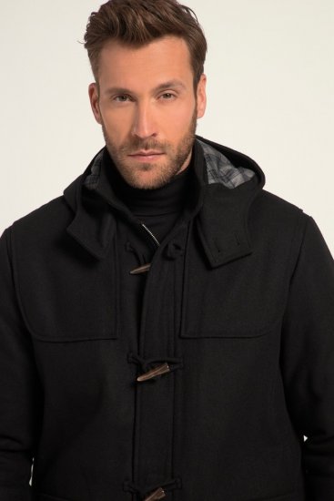 JP1880 Dufflecoat Water-repellent Black - Bundy - Bundy Nadmerné Veľkosti 2XL-8XL